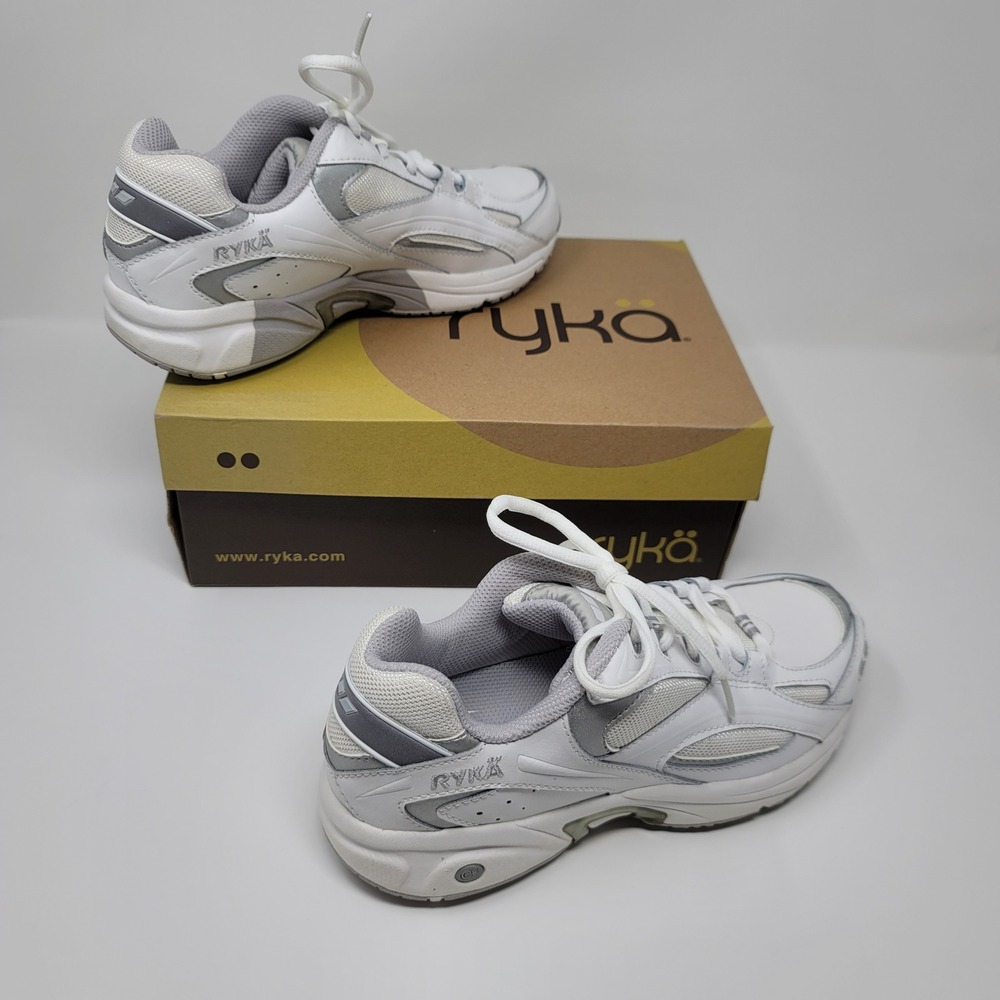 Ryka RTC Walk LE Womens White Silver Walking Shoes Sneakers K24068WWSS Size 7.5